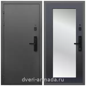 Белые двери с зеркалом, Умная входная смарт-дверь Армада Гарант Kaadas S500/ МДФ 16 мм ФЛЗ-Пастораль, Венге