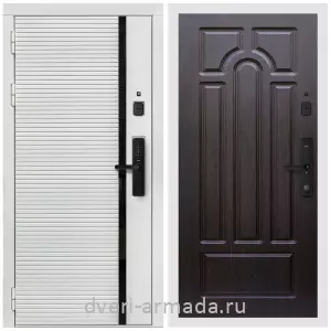 Входные двери Черный муар, Умная входная смарт-дверь Армада Каскад WHITE Kaadas S500 / МДФ 6 мм ФЛ-58 Венге