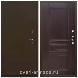 Коричневые входные двери, Металлическая коричневая дверь входная стальная утепленная в дом Армада Термо Молоток коричневый/ ФЛ-243 Эковенге в коттедж минеральная плита