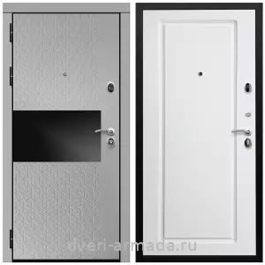Одностворчатые входные двери, Дверь входная Армада Престиж Черная шагрень МДФ 16 мм Милк рикамо софт / МДФ 16 мм ФЛ-119 Белый матовый
