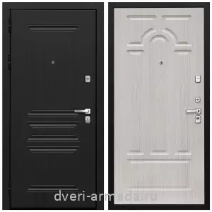 Толстые входные двери, Дверь входная стальная Армада Экстра ФЛ-243 Черная шагренье / ФЛ-58 Дуб беленый с минеральной ватой