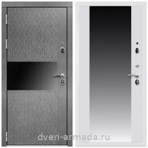 Темные входные двери, Дверь входная Армада Престиж Белая шагрень МДФ 16 мм Штукатурка графит / СБ-16 Белый матовый