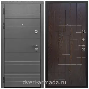 Черные входные двери, Металлическая дверь входная Армада Роял Вуд МДФ 10 мм графит / МДФ 16 мм ФЛ-57 Дуб шоколад