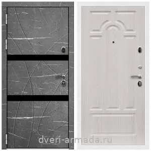 Черные входные двери, Металлическая дверь входная Армада Престиж Белая шагрень МДФ 16 мм Торос графит / МДФ 16 мм ФЛ-58 Дуб белёный