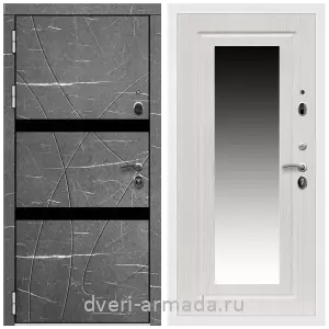Белые двери с зеркалом, Дверь входная Армада Престиж Белая шагрень МДФ 16 мм Торос графит / МДФ 16 мм ФЛЗ-120 Дуб беленый