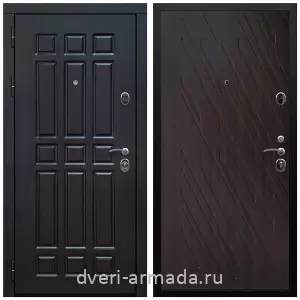 Входные двери венге, Дверь входная Армада Престиж Черная шагрень МДФ 16 мм ФЛ-33 / МДФ 16 мм ФЛ-86 Венге структурный