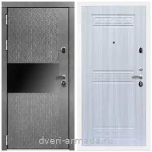Черные входные двери, Металлическая дверь входная Армада Престиж Белая шагрень МДФ 16 мм Штукатурка графит / ФЛ-242 Сандал белый