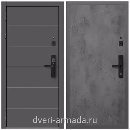 Дверь входная Армада Роуд МДФ 10 мм Kaadas S500 / МДФ 10 мм ФЛ-291 Бетон темный