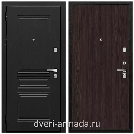 Дверь входная Армада Экстра МДФ ФЛ-243 Черная шагрень  / ПЭ Венге с повышенной шумоизоляцией