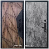 Умная входная смарт-дверь Армада Ламбо МДФ 10 мм Kaadas S500 / МДФ 6 мм ПЭ Цемент темный