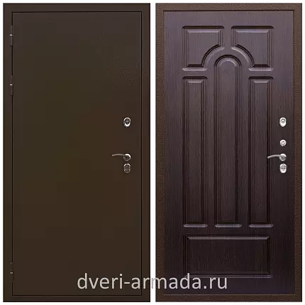 Дверь входная железная наружная в частный дом Армада Термо Молоток коричневый/ ФЛ-58 Венге с терморазрывом